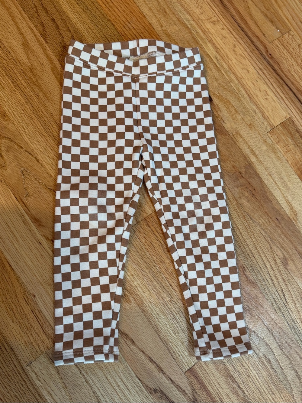 Baby Gap 3yr Toddler Girl Brown and White Checkered Leggings